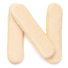 Traditional Italian Savoiardi ladyfingers Biscuits on White Background