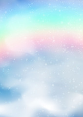 realistic white smoke on the background of a rainbow