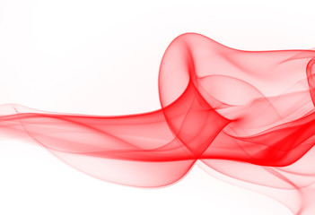 Movement of smoke, abstract red smoke on white background, ink water