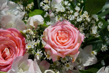 Pattern of natural flowers background texture