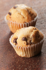muffins with raisins, close up