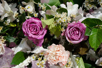 Pattern of natural flowers background texture