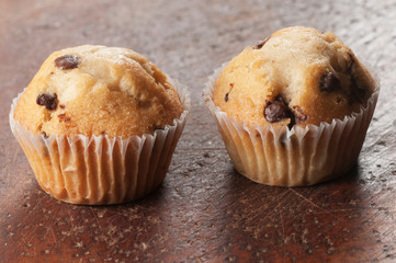 muffins with raisins, close up