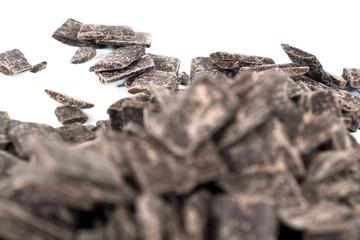 Tasty milk chocolate  on white background