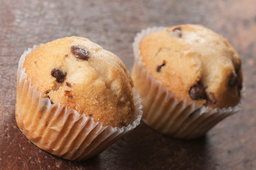 muffins with raisins, close up