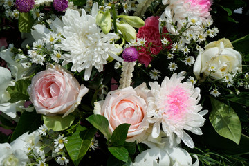 Pattern of natural flowers background texture