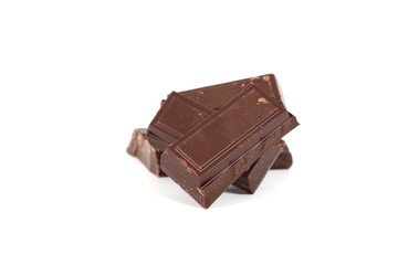 Tasty milk chocolate  on white background