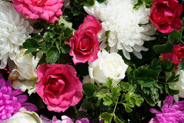 Pattern of natural flowers background texture