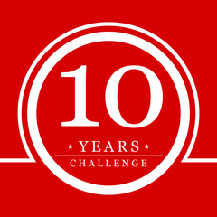 10 years challenge red background
