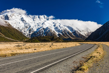 Hooker Valley Track in Aoraki National Park, New Zealand, South Island