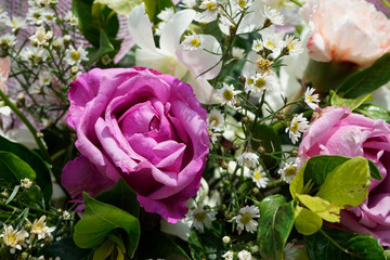 Pattern of natural flowers background texture