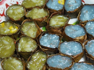 year cake Chinese New Year cake lexitron Stuffed Dough Pyramid made from glutinous rice flour filled with coconut sacrificial offering