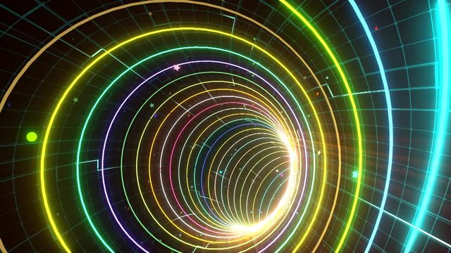 VJ Loop Glowing Disco Tunnel