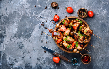 Grilled shish kebab or shashlik © nikolaydonetsk