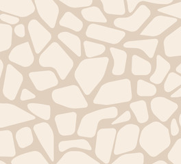 Fototapeta premium Paved tile stone pavement of surface seamless pattern vector. Texture of construction made with rocks material, road or floor restoration decoration