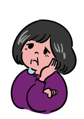 悩む＿女性お年寄り
