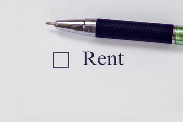Checklist box - Rent. Check form concept