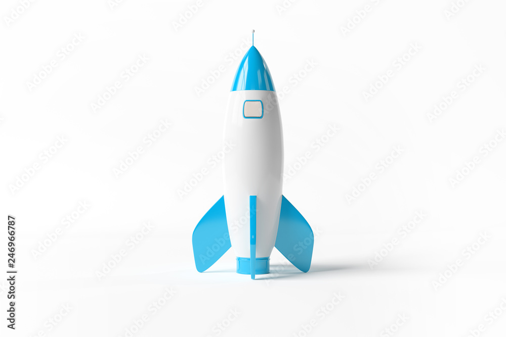 Aufkleber old school style rocket isolated on white 3d rendering