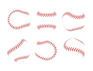 Fototapeta Baseball lace ball illustration isolated symbol set. Vector baseball background sport design obraz