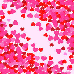 Colored Heart Illustration valentine's day card elegant festive vector with space for text. Symbols of tenderness and love