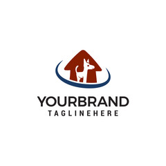 Dog House Logo. Animal care logo design vector template