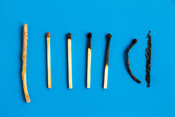 small yellow spoon on blue background