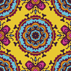 Abstract colorful geometric ethnic seamless pattern ornamental