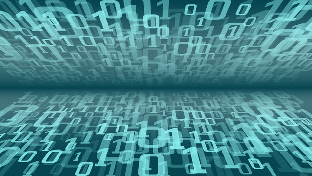 Binary code algorithm machine learning, abstract vector technology backgrounds