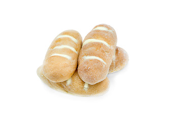 Fresh bread on a white background
