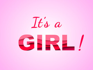 Fototapeta premium It's a girl sticker lettering. Vector illustration