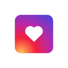 Heart symbol app Icon with smooth color gradient background