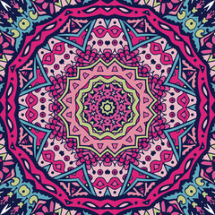 Colorful mandala frame border abstract geometry decorative design