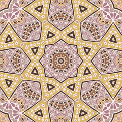 Cute vintage seamless pattern. Nice beige doodle ornament