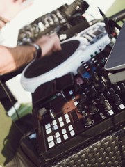 DJ playing At The Club, celebrating full  Moon Party,  Koh Pha Ngan, Surat thani, Thailand, January, 2019