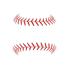 Baseball lace ball illustration isolated symbol. Vector baseball background sport design