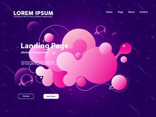 website landing page with abstract galaxy background