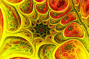 Abstract fractal art background illustration space geometry. Background consists fractal multicolor texture and suitable for use in projects imagination, creativity and design..