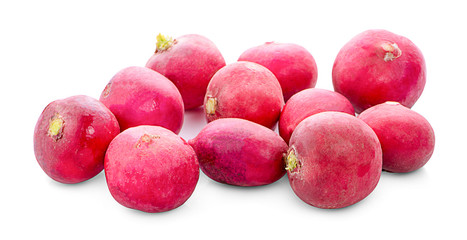Fresh garden radish isolated on white background