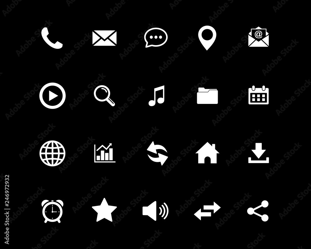 Poster web icon set. set of web icon symbol vector