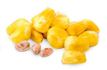 Ripe Jackfruit isolated on white background.