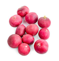 Fresh garden radish isolated on white background