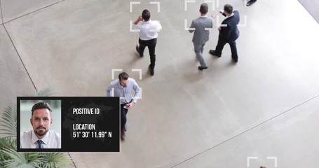CCTV of facial recognition technology in airports to identify person - Powered by Adobe