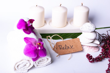 A collection of wellness items and a heart built out of branches and a tag saying 