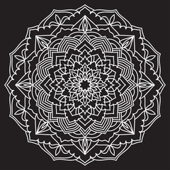 Hand drawn oriental ornamental lace mandala pattern for design t-shirt, birthday card, modern party invitation, store seasonal sale advertising, bag print etc.