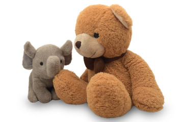 Obraz premium Teddy Bear lift , teddy bear isolated on white background