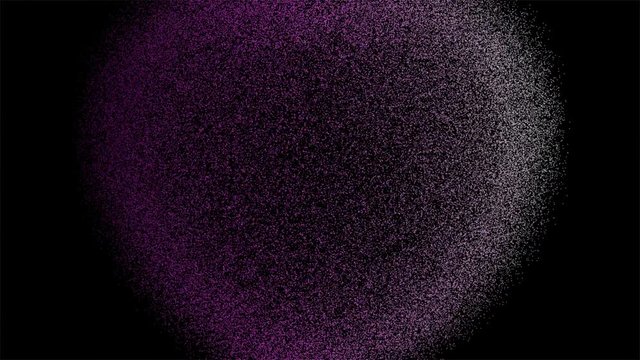 Pink heart particles, exploding hearts. Symbol of love, concept of Valentine's, isolated heart on black screen.