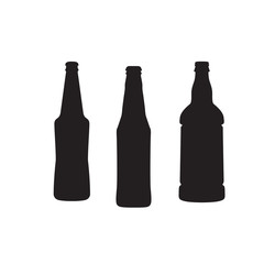 Vector beer bottle set isolated on a white background