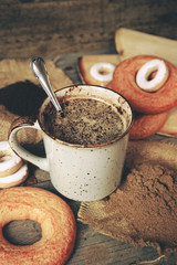 Delicious hot chocolate with mix of chocolates