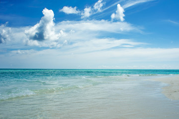 Secluded island. Paradise tropical island, white sand and clear water. Landscape