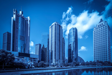 Fototapeta premium Skyscrapers in Lujiazui Financial District, Shanghai..